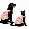 Skatrs Cotton Dress for Dogs and Cats (Off White and Pink Lotus) Both-Clothing & Accessories Skatrs M