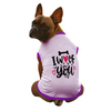 Cheeku I Woof You Graphic Cotton T Shirt for Dogs and Cats (Lavender) Both-Clothing & Accessories Cheeku Dropship XXS