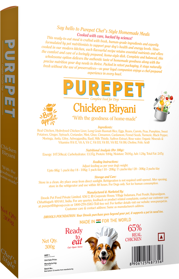 Purepet Chicken Biryani Fresh Food For Dogs