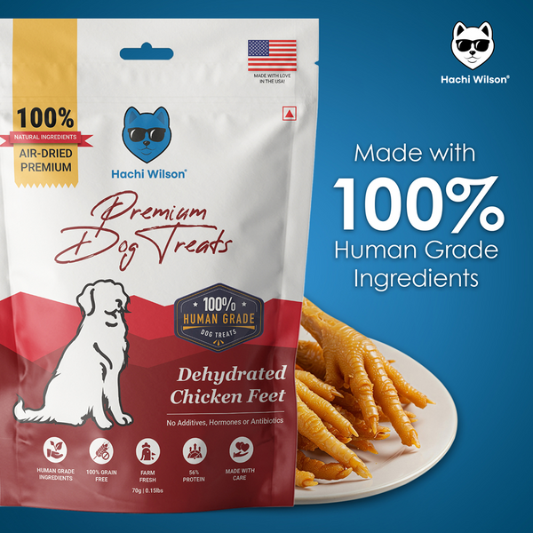 Hachi Wilson Premium Dehydrated Chicken Feet Jerky Dog Treat