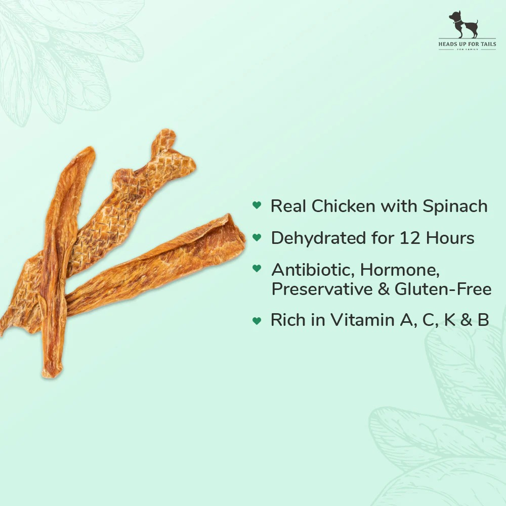 HUFT Sara's Doggie Grain Free Chicken with Spinach Jerky Dog Treats Dog Treats + Others Heads Up for Tails