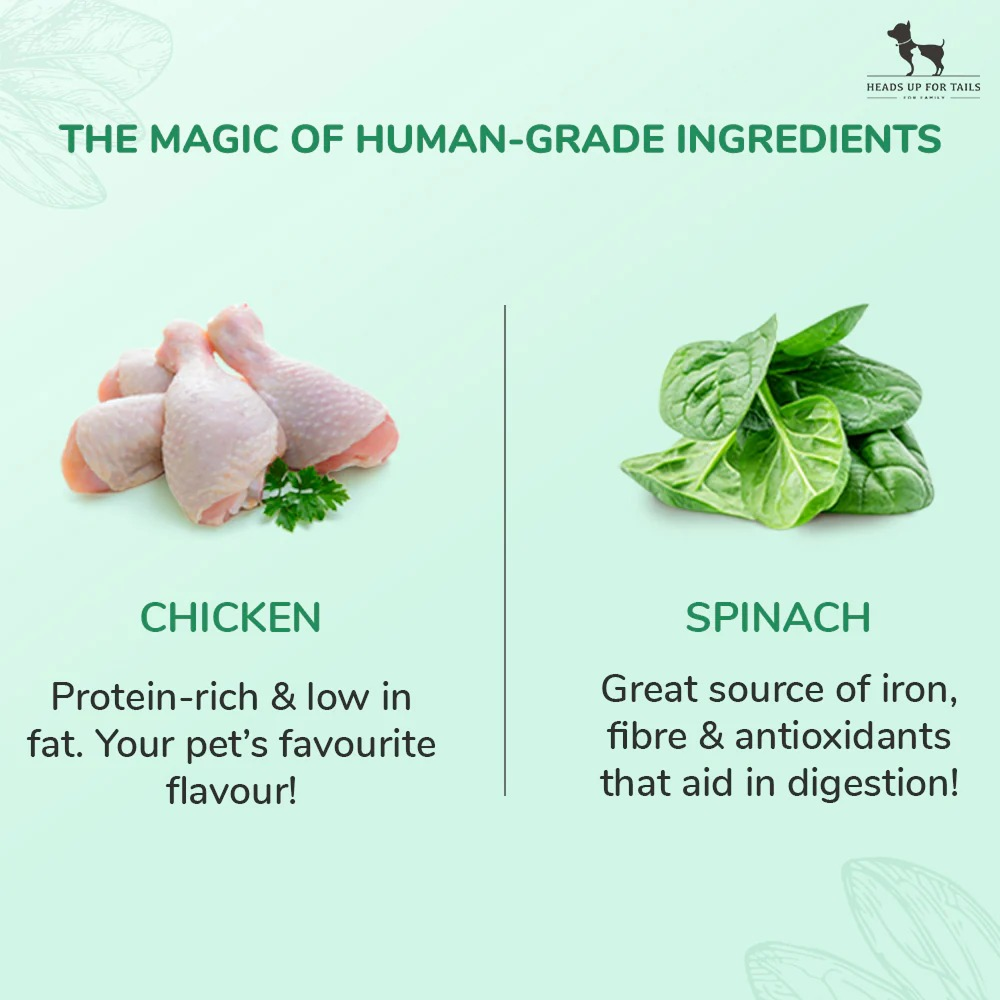 HUFT Sara's Doggie Grain Free Chicken with Spinach Jerky Dog Treats Dog Treats + Others Heads Up for Tails