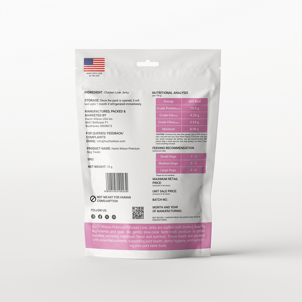 Hachi Wilson Premium Chicken Liver Jerky Dog Treat