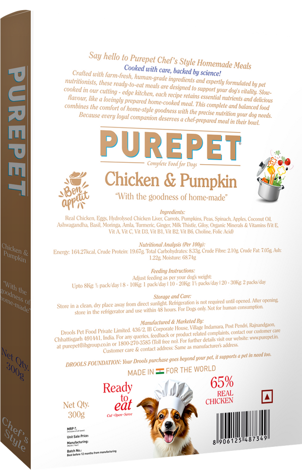 Purepet Chicken and Pumpkin Fresh Food for Dogs