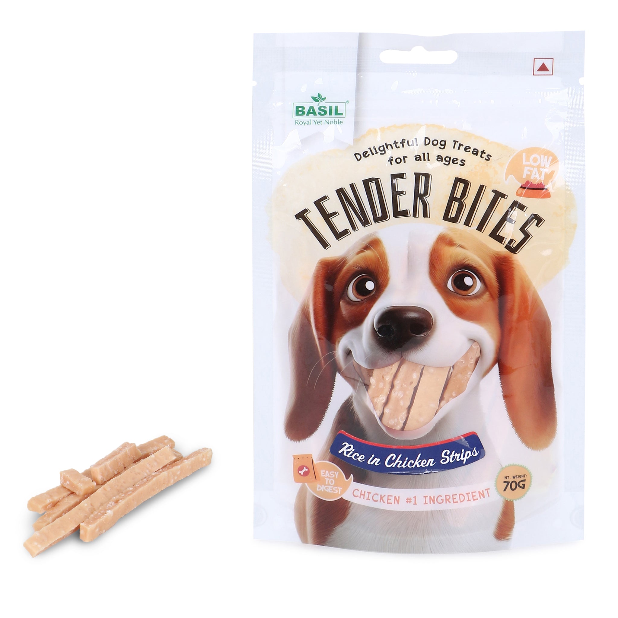 Basil Tender Bites Rice in Chicken Strips Dog Treats Dog Treats + Others Basil