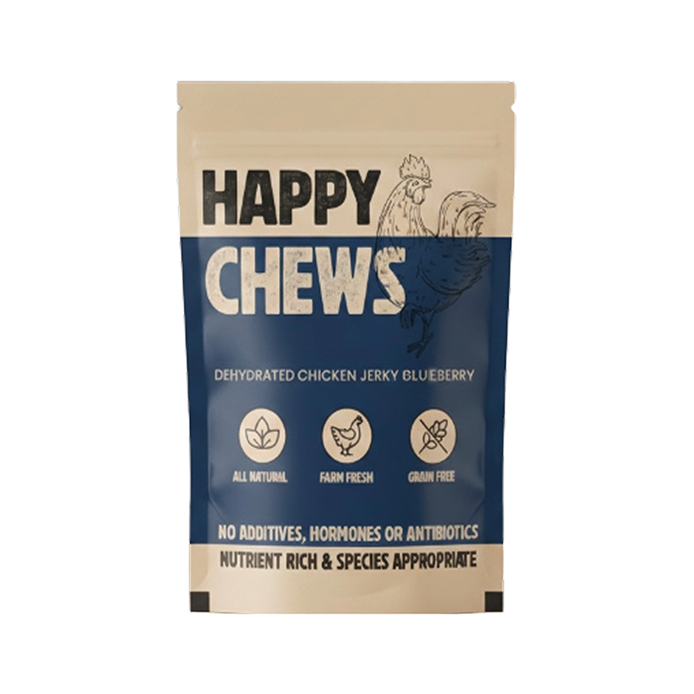 Nootie Happy Chew Dehydrated Blueberry Flavoured Chicken Jerky Dog Treat Dog Treats + Others Nootie