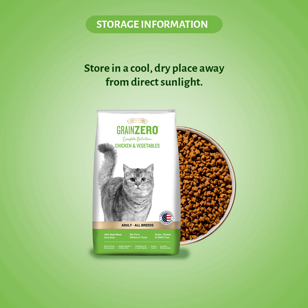 Signature Grain Zero Chicken & Vegetable Adult Cat Dry Food For All Breed Cats- Dry food Signature