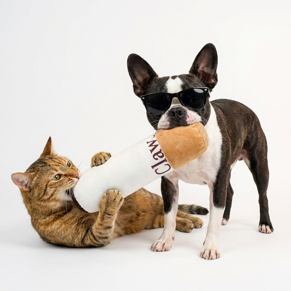 Clawsicc Cigarette Plush Toy For Dogs and Cats