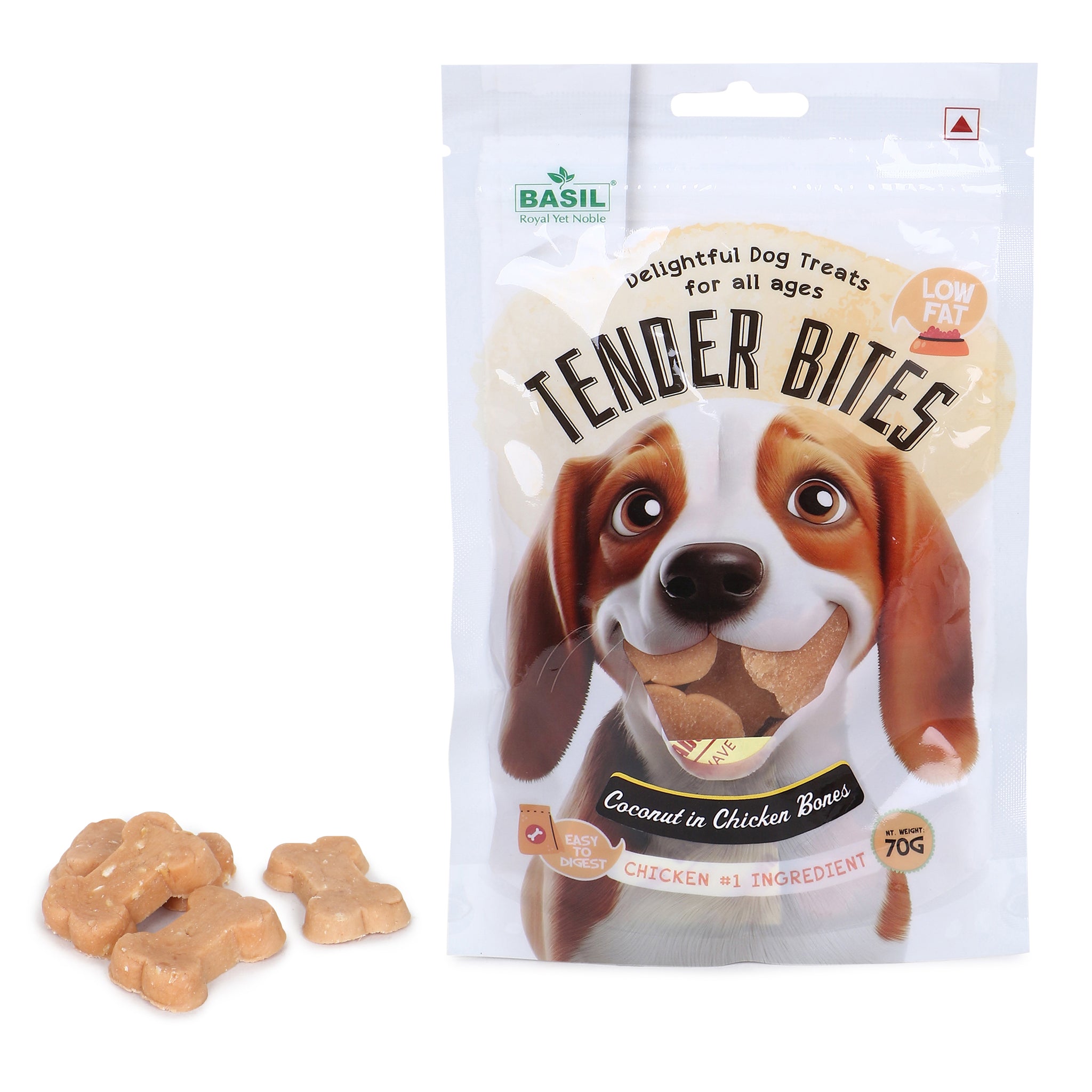 Basil Tender Bites Coconut in Chicken Bone Dog Treats Dog Treats + Others Basil