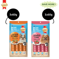 SmartHeart Chicken & Strawberry and Chicken & Carrot Creamy Treat for Dogs Combo
