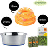 Durapet Stainless Steel Bowl, Fofos Poop Bag Refills and Emily Pets Interactive Tower of Tracks for Cats Combo Exclusive Combo Exclusive Combo Pack of 3