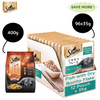 Sheba Fish with Dry Bonito Flake Premium Cat Wet Food and Chicken Flavour Irresistible All Life Stage Cat Dry Food Combo Exclusive Combo Sheba 96x35g + 400g