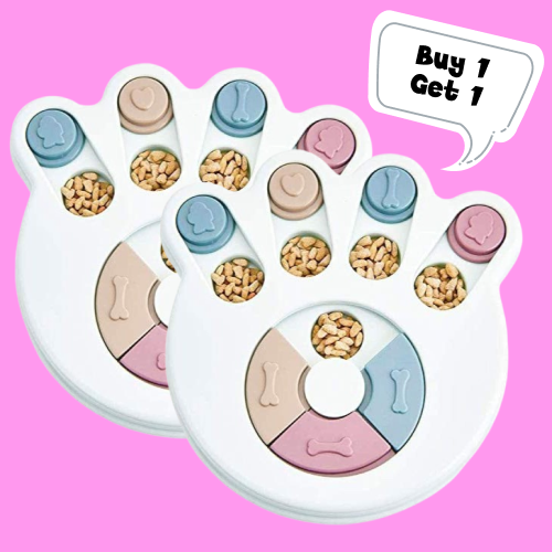 Pet Vogue Slow Feeder Paw Shaped Toy for Dogs and Cats (White) (Buy 1 Get 1) Both-Bowls & Feeders Pet Vogue Pack of 2