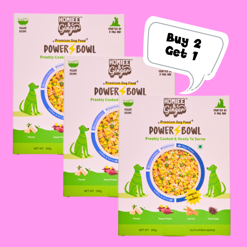 Homiee & Ginger Power Bowl Paneer & Veggies Fresh Food for Dogs (Buy 2 Get 1)