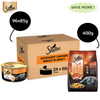 Sheba Complete Nutrition Succulent Chicken Breast In Gravy Cat Wet Food and Chicken Flavour Irresistible Cat Dry Food Combo Exclusive Combo Sheba 96x85g + 400g