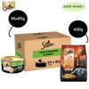Sheba Complete Nutrition Tuna White Meat & Snapper In Gravy Cat Wet Food and Sheba Chicken Flavour Irresistible Cat Dry Food Combo Exclusive Combo Sheba 96x85g + 400g