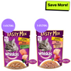 Whiskas Chicken With Tuna & Carrot and Salmon Wakame Seaweed in Gravy Tasty Mix Adult Cat Wet Food Combo Cats-Wet Food Whiskas 28x70g