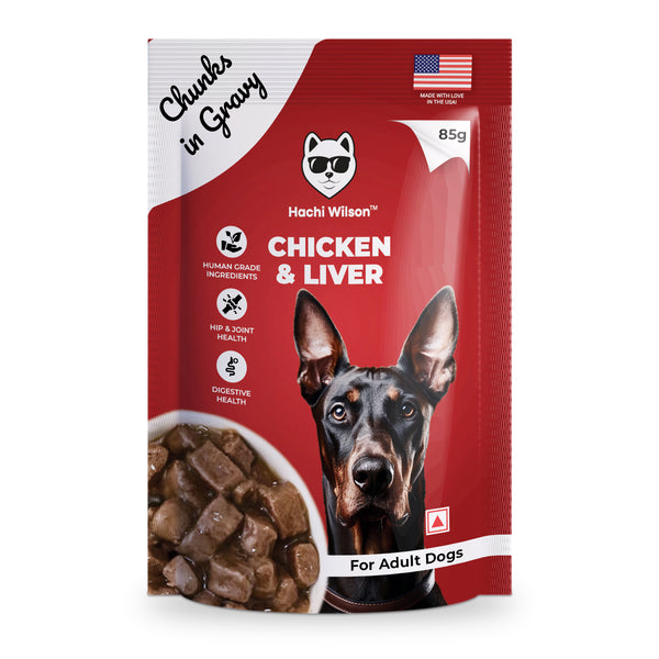 Hachi Wilson Premium Chicken & Liver with Chunks in Gravy Dog Wet Food