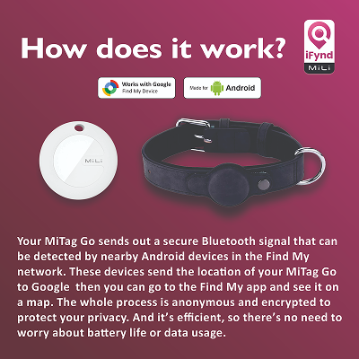Mitag Go Anti Loss Device with Collar for Small Dogs (Blue) | Android Dogs-Collar, Leashes, harnesses Mitag Dropship