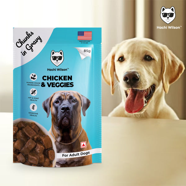 Hachi Wilson Premium Chicken & Veggies with Chunks in Gravy Dog Wet Food