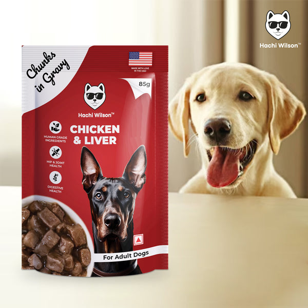 Hachi Wilson Premium Chicken & Liver with Chunks in Gravy Dog Wet Food