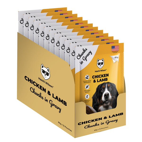 Hachi Wilson Premium Chicken & Lamb with Chunks in Gravy Dog Wet Food