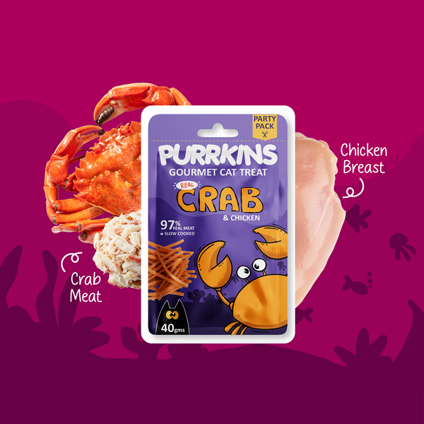 Purrkins Crab & Chicken Soft Jerky Cat Treats
