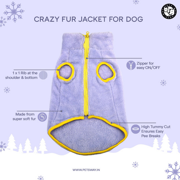Pets Way Crazy Fur Winter Jacket for Dogs (Yellow)