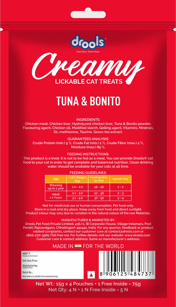 Drools Tuna & Bunito , Salmon & Skipjack and Crab & Chicken Creamy Cat Treats Combo