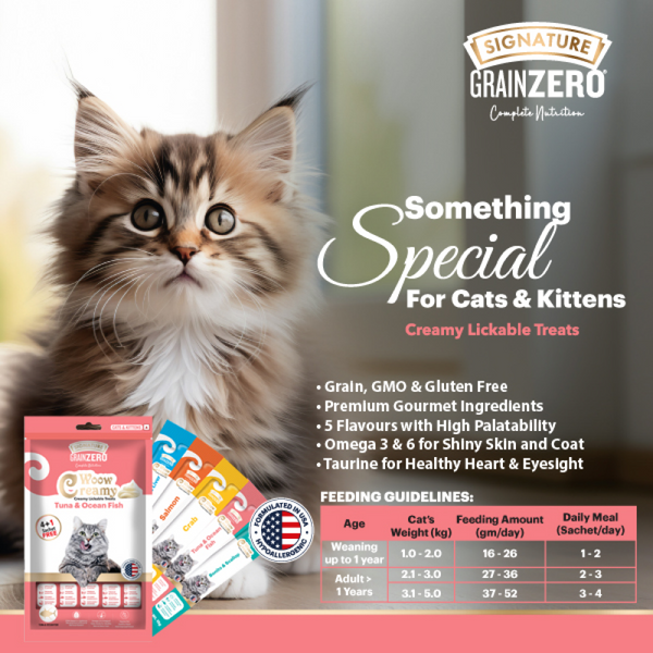 Signature Grain Zero Crab, Salmon and Tuna and Ocean Fish Lickable Creamy Cat Treats Combo