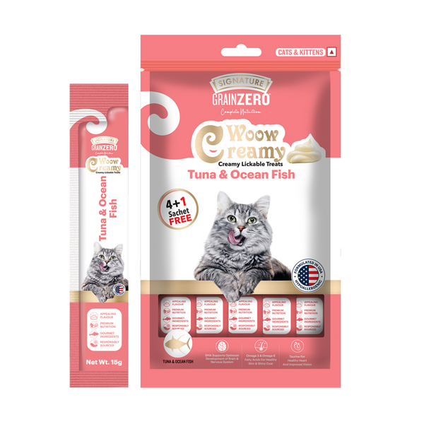 Signature Grain Zero Crab and Tuna and Ocean Fish Lickable Creamy Cat Treats Combo