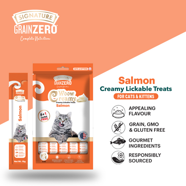 Signature Grain Zero Crab, Salmon and Tuna and Ocean Fish Lickable Creamy Cat Treats Combo