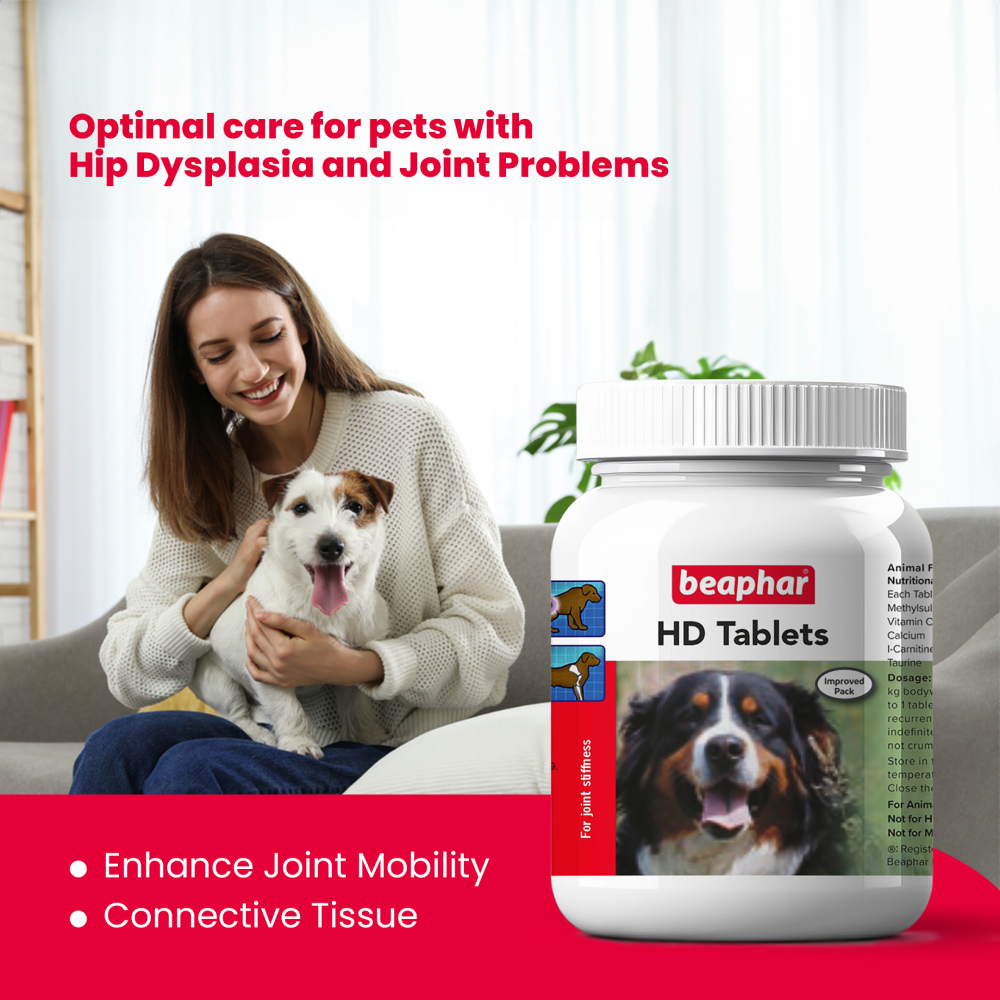 Beaphar Hip Dysplasia Joint Problems Tablets Supplement for Dogs Online in India Supertails