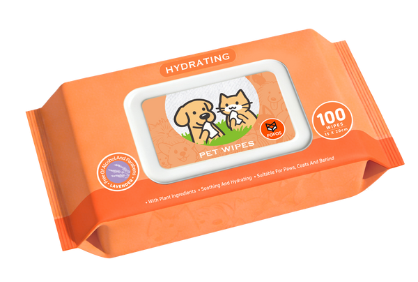 Fofos Lavender Scented Hydrating  Wipes for Dogs and Cats