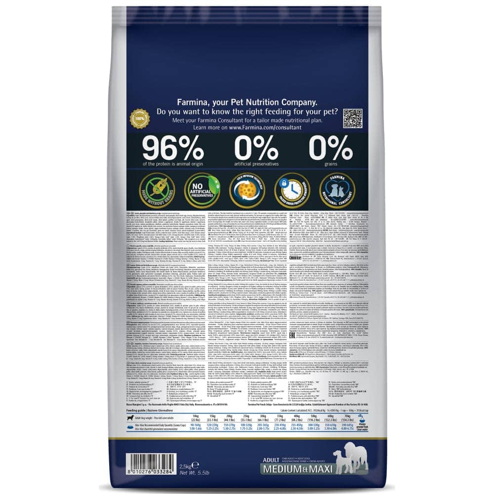 Farmina N&D Pumpkin Lamb & Blueberry Grain Free Adult Medium Maxi Dog Dry Food Dogs- Dry Food Farmina N&D