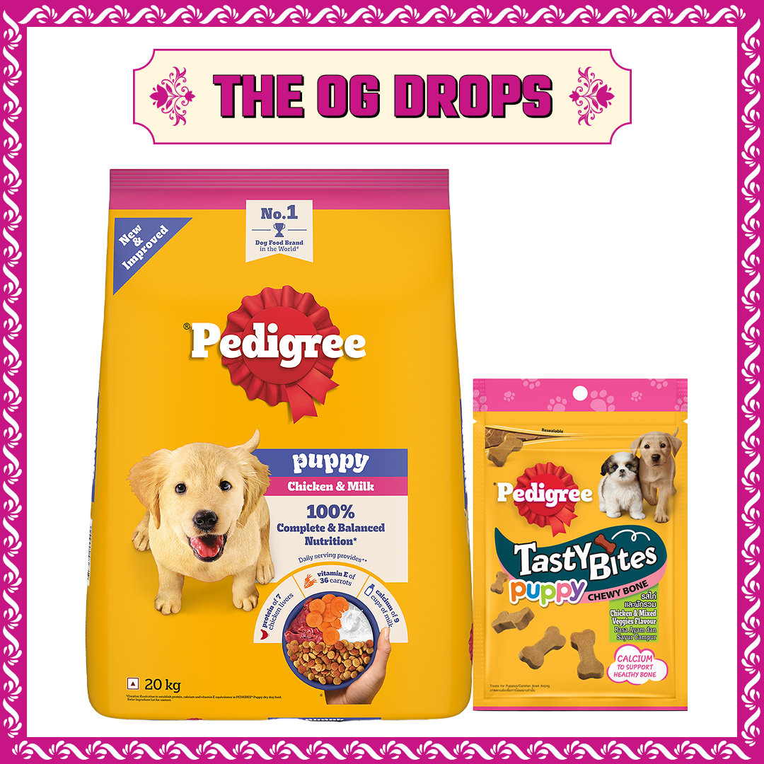 Pedigree Chicken and Milk Puppy Dog Dry Food Dogs- Dry Food Pedigree 20kg+50g Treat Free