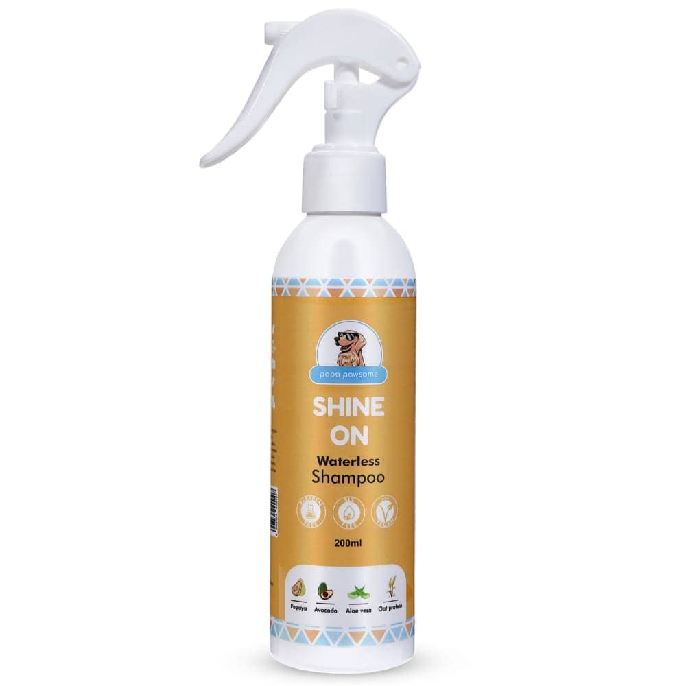 Papa Pawsome Shine On Waterless Shampoo and Braided Rope Ball for Dogs Dogs-Grooming Supplies Papa Pawsome