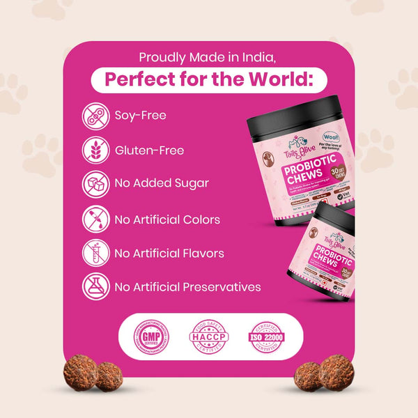 TailsAlive Probiotic Chicken Flavor Soft Chews Supplements for Dogs