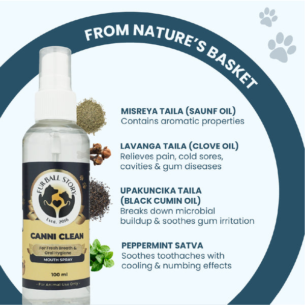 FurBall Story Canni Clean Oral Hygiene Mouth Spray for Dogs and Cats