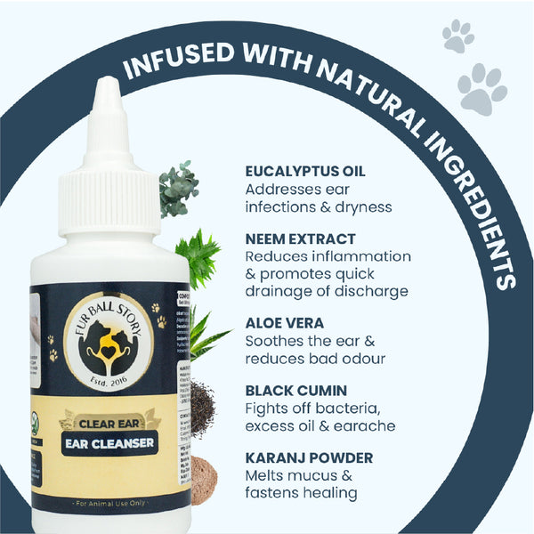 FurBall Story Ear Cleanser for Dogs and Cats