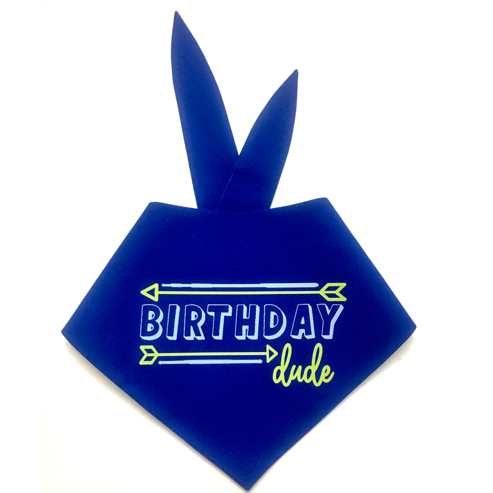 Dogobow Birthday Dude Scarf for Dogs (Royal Blue) (Get a Bow Free) Dogs-Clothing & Accessories Dogobow Dropship