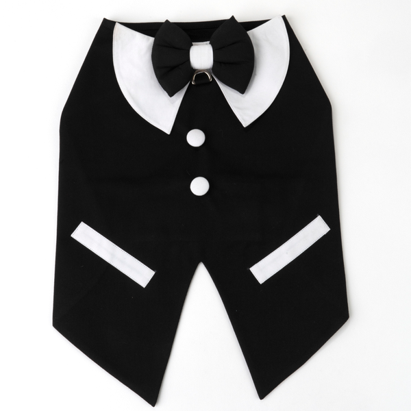 Dogobow Tuxedo Wrap for Dogs (Black / White) (Get a Bow Free)