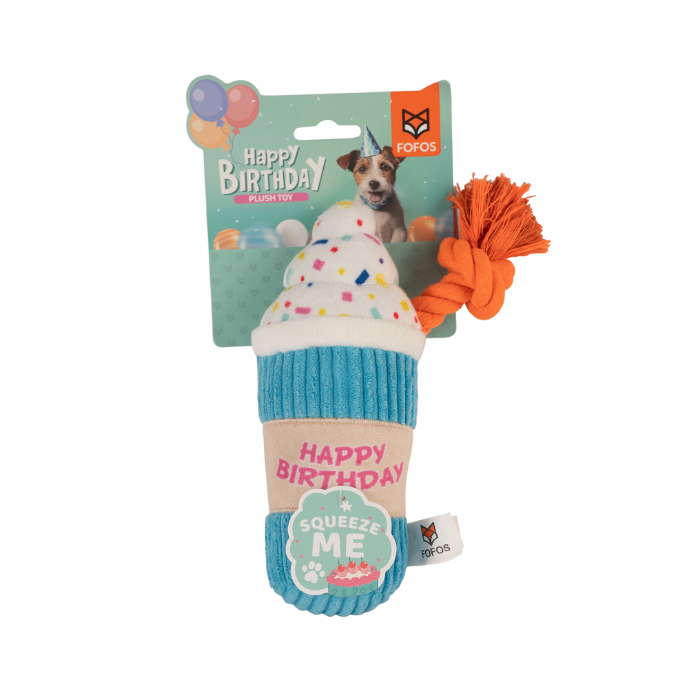 Barkbutler x Fofos Birthday Drink Plush Toy for Dogs Dogs-Toys Barkbutler 20x9cm