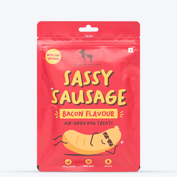 HUFT Sassy Sausage Bacon with Real Chicken Air Dried Treats for Dogs