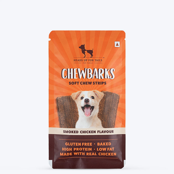 HUFT Chewbarks Gluten Free Smoked Chicken Soft Chew Strips Dog Treats