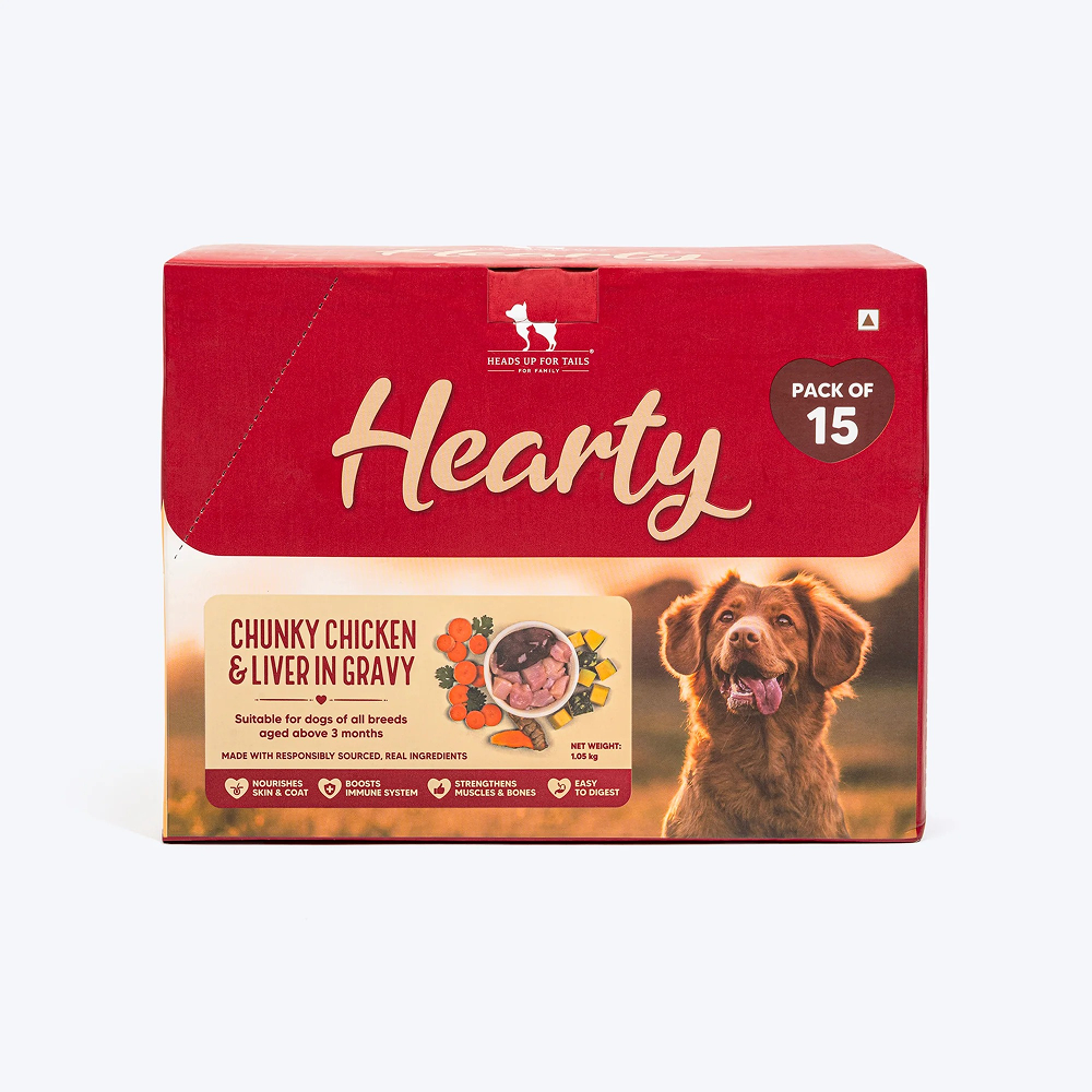 HUFT Hearty Chunky Chicken & Liver In Gravy Dog Wet Food Dogs-Wet Food Heads Up for Tails 15x70g