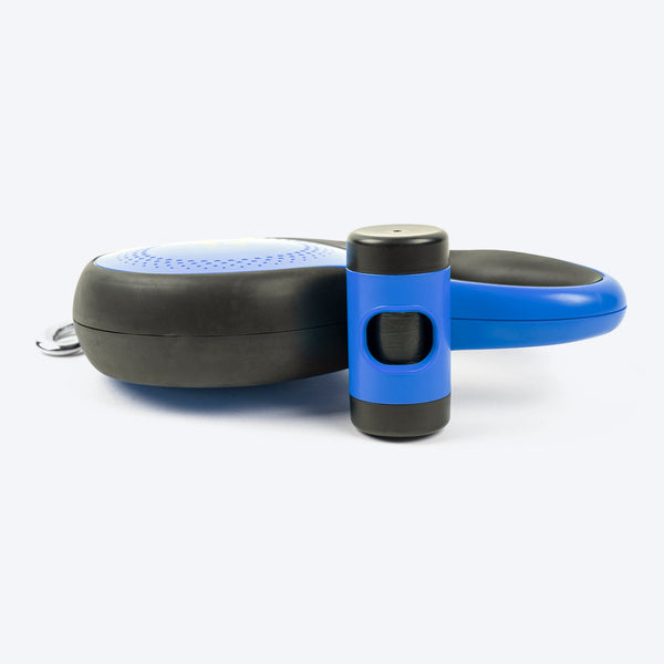HUFT Retractable Leash With Poop Bag Dispenser for Dogs (Blue)
