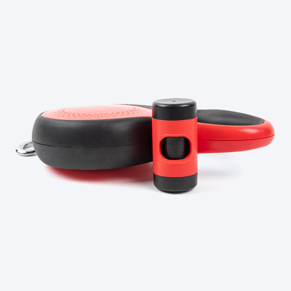 HUFT Retractable Leash With Poop Bag Dispenser for Dogs (Red)