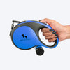 HUFT Retractable Leash With Poop Bag Dispenser for Dogs (Blue) Dogs-Collar, Leashes, harnesses Heads Up for Tails