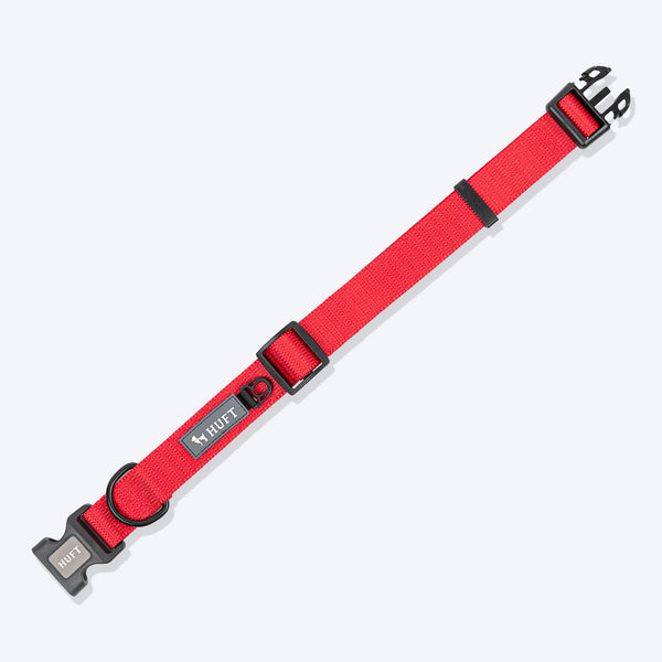 HUFT Classic D Ring Collar for Dogs (Cherry Red)